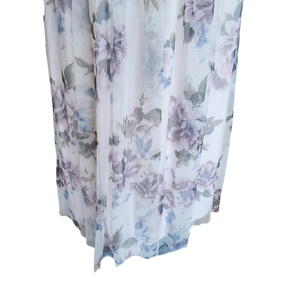 Candalite Dusty Pink Floral Mesh High Neck Maxi Dress Women's Size S - Picture 7 of 11